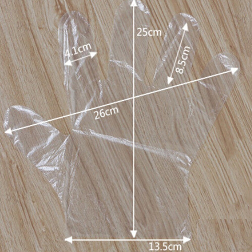 Trendy 100pcs Plastic Disposable Gloves Restaurant Home Service Catering Hygiene