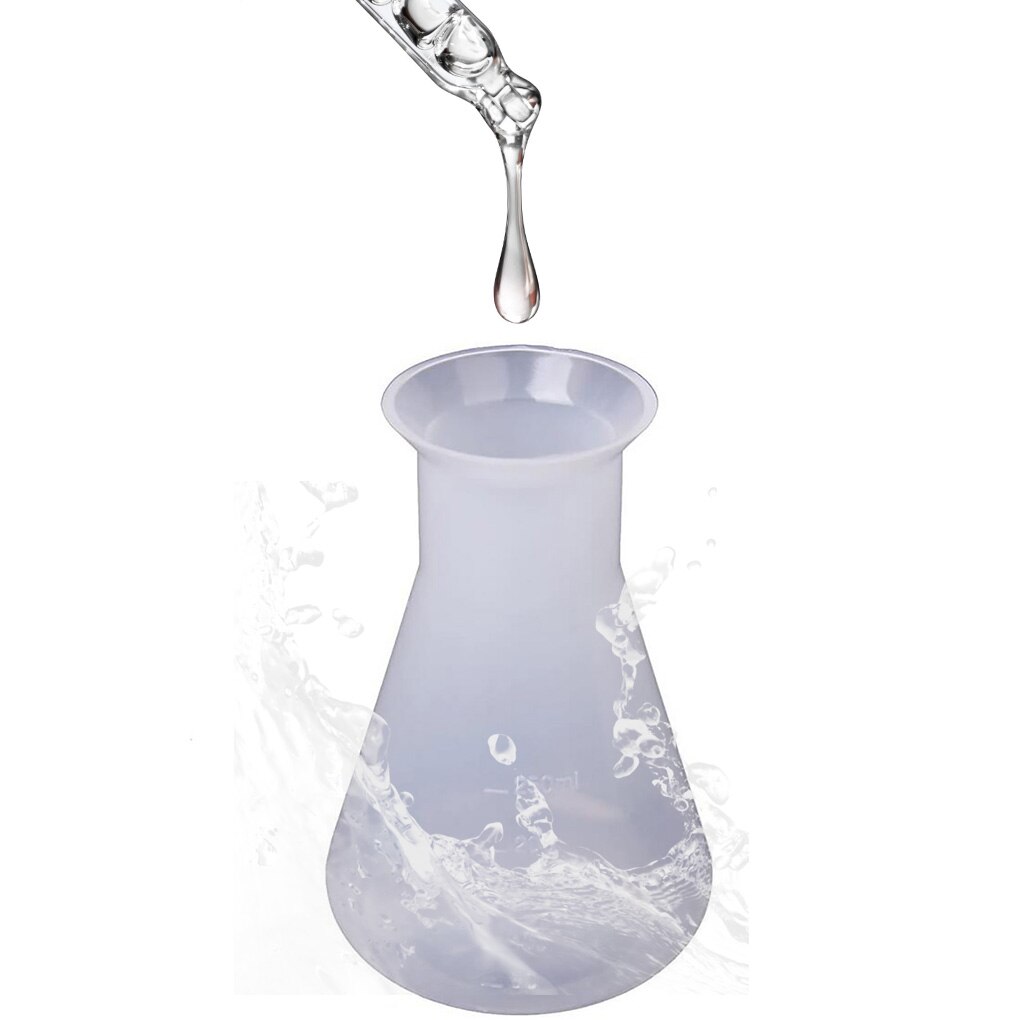 Lab Plastic Conical Flask Transparent Scaled Laboratory Measurement Beaker Measurement Cup Supplies