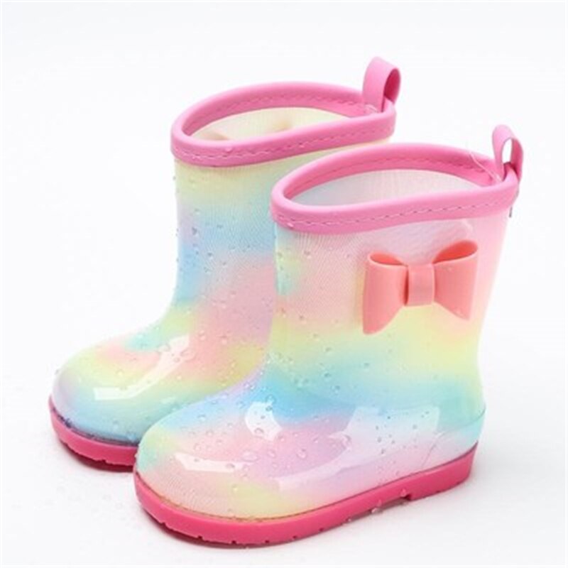 Bottes de pluie pour enfants, chaussures d'eau souples, confortables, imperméables, antidérapantes, dessins animés, pour garçons et filles, 01B, printemps automne