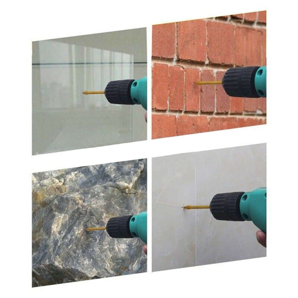 10 stk 6mm glasbor sekskantet skaft til mable porcelæn keramiske fliser beton mursten plastik træ krydsspydhoved