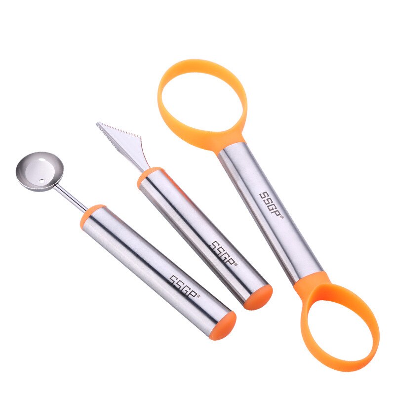 3pcs Fruit Carving Garnishing DIY Salad Tools Fruit Slicer Kit for Kitchen Fruit Vegetable Tools with Cutter Baller Peeler