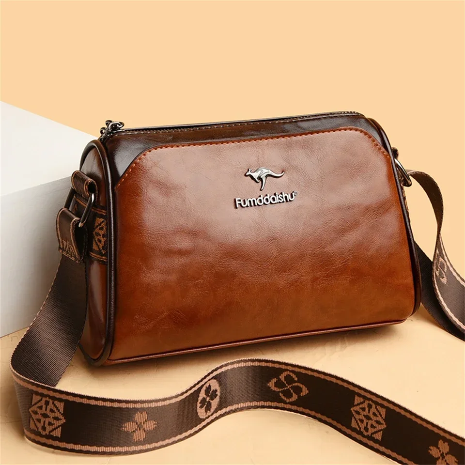 Vrouwen Zacht Lederen Schoudertassen Luxe Portemonnees Crossbody Tas Dames Vintage Messenger Woon-werkverkeer Sac A Main