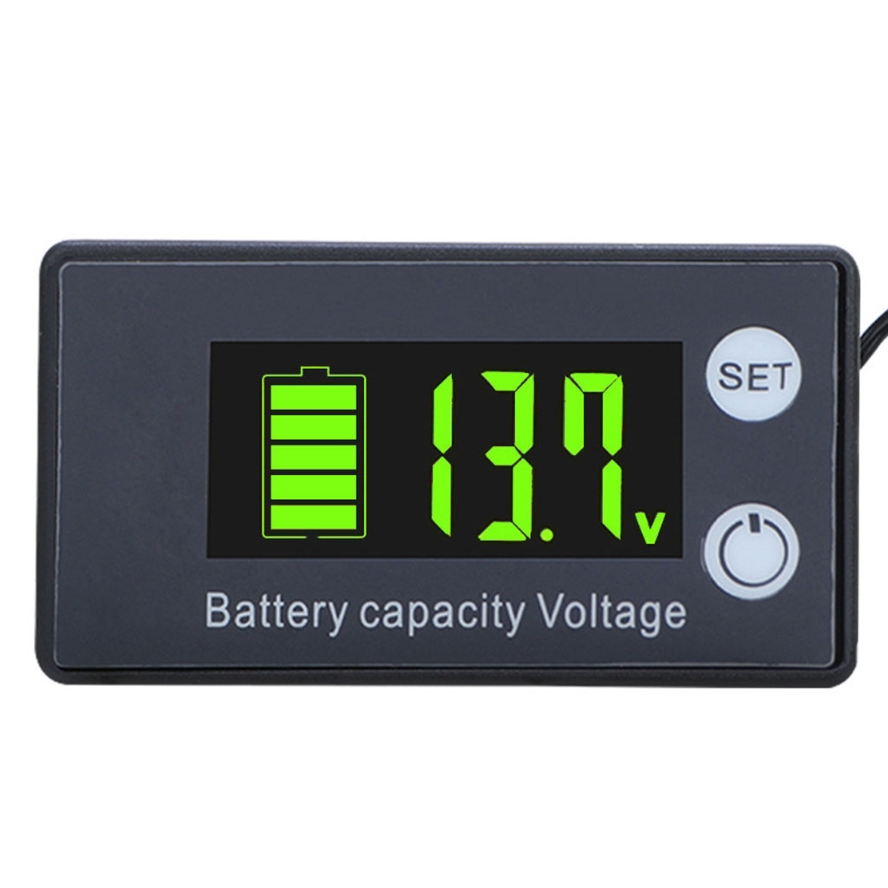 Battery Charge Level Indicator DC 7-70V Lithium Battery Capacity Meter Voltmeter: Green