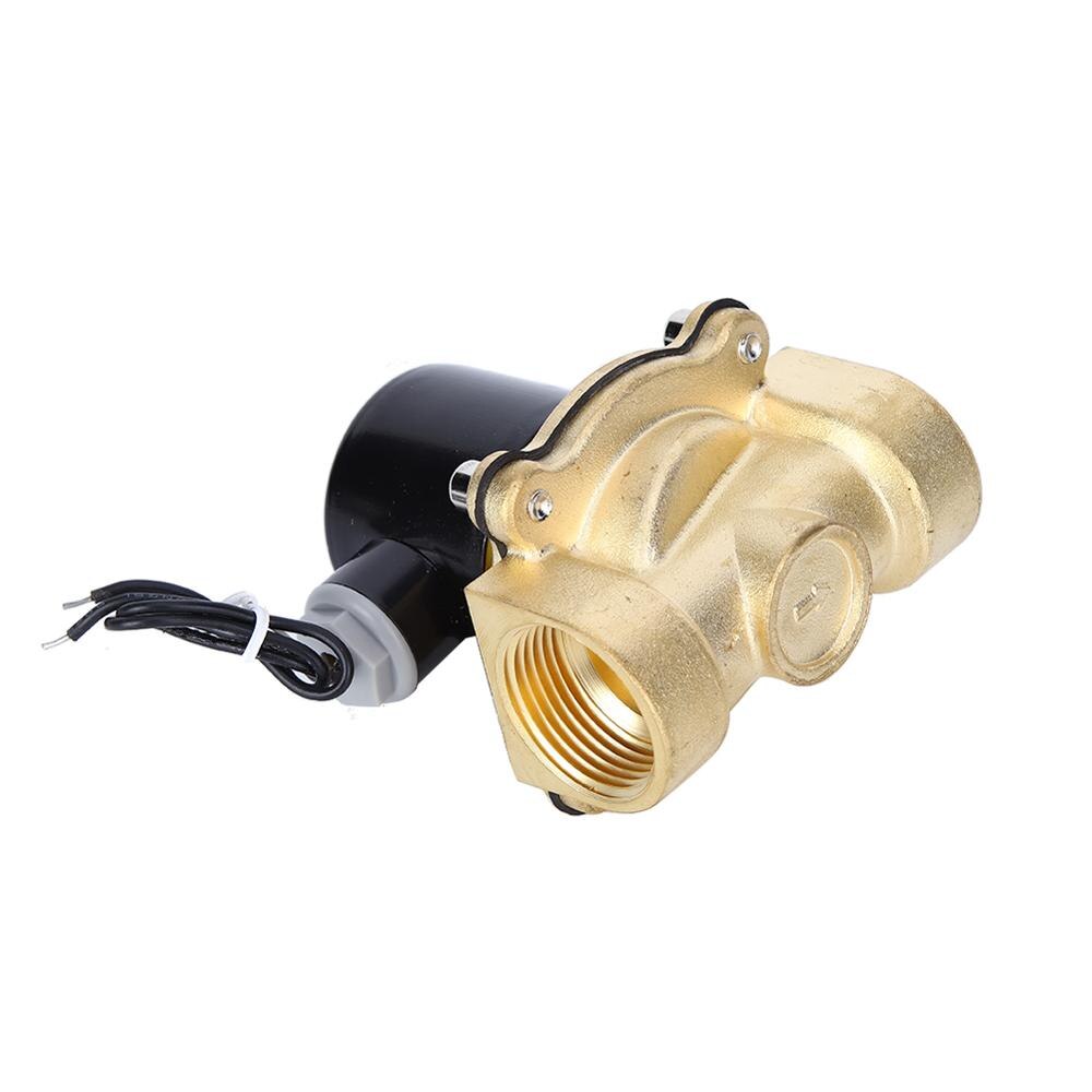 Válvula Solenoide eléctrica cc 12V, 1 pulgada, latón, 2 vías, 2 posiciones, válvula magnética eléctrica, aire normalmente cerrado