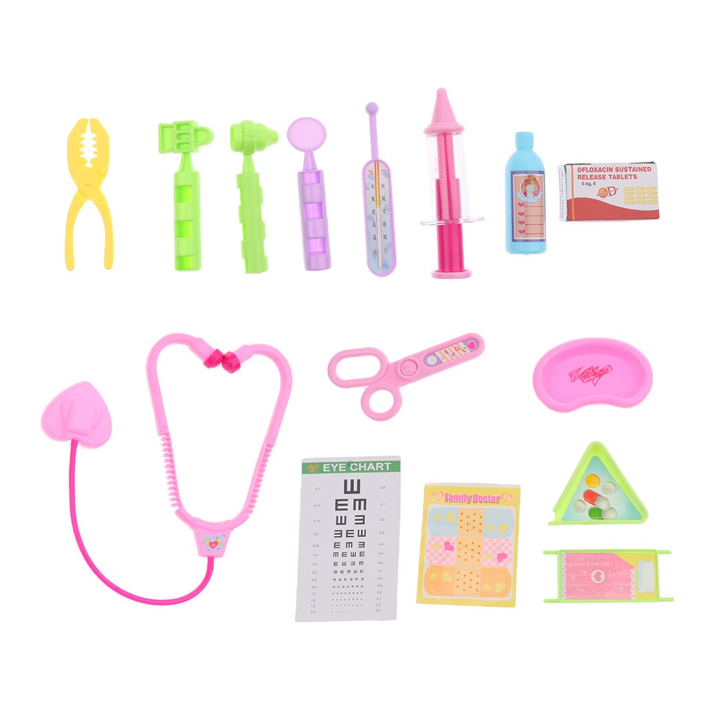 15pcs Boys&Girls Nurse Doctor Pretend Play Toy Kit Play Set