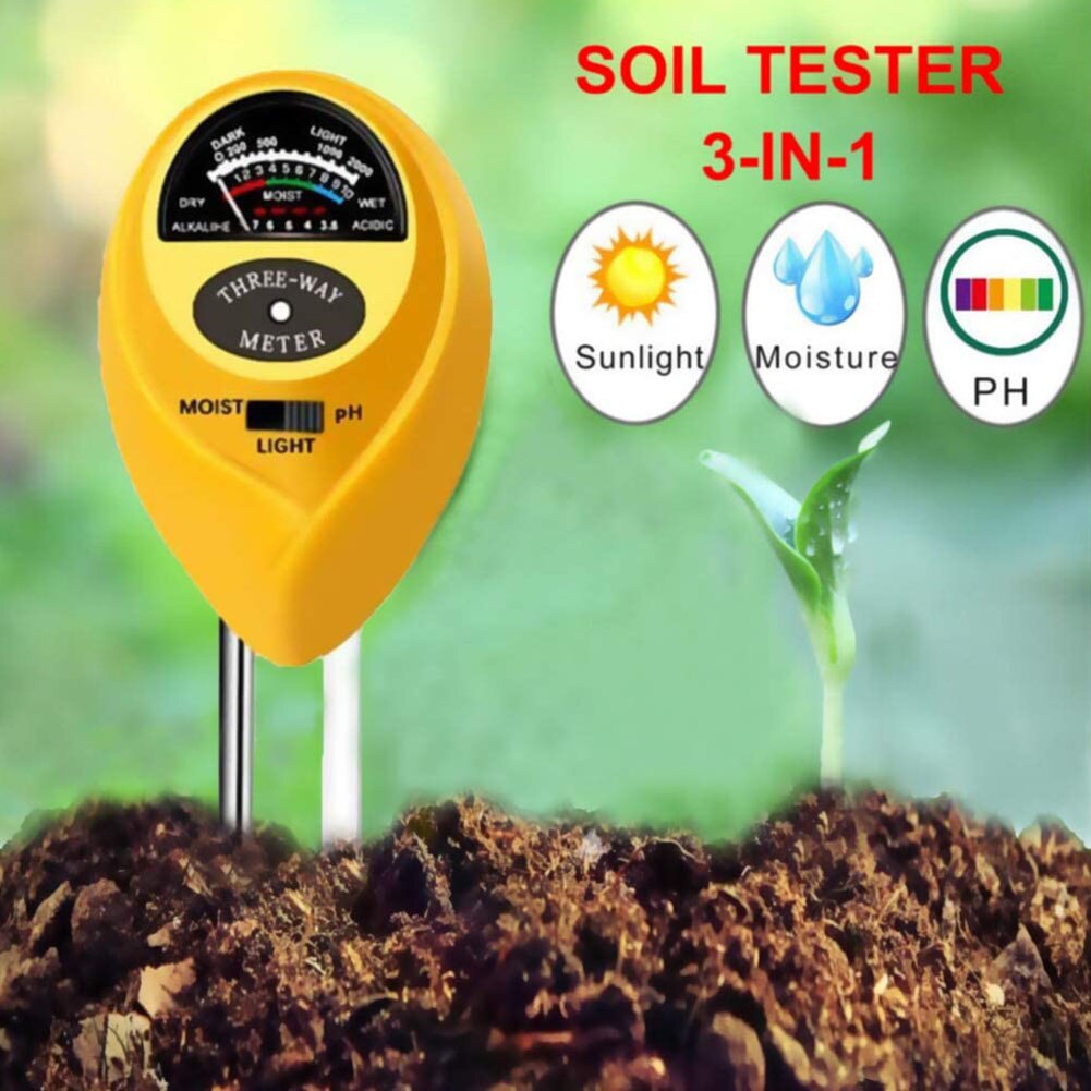 PH Tester Soil PH Meter 3 in 1 Soil Test Kits with Moisture Light Portable for Plant Garden DC120