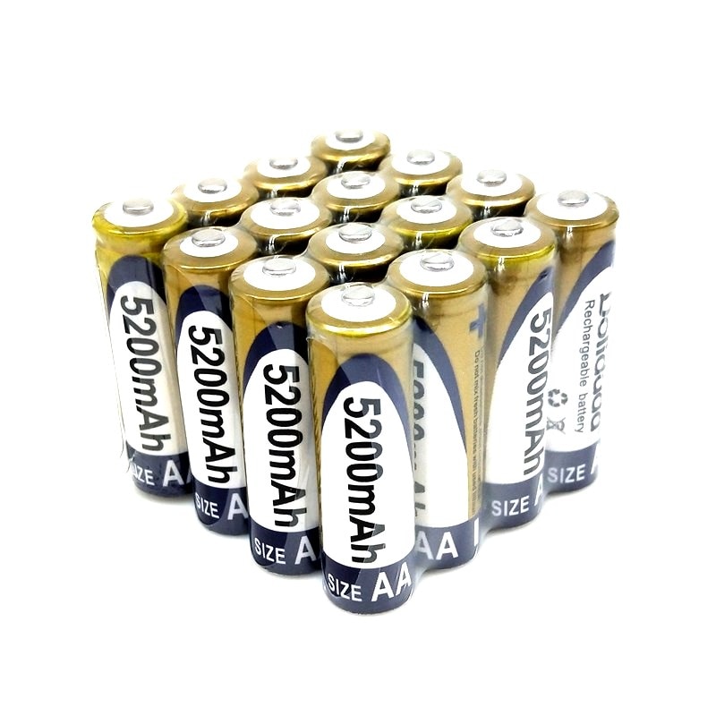 2-20pcs Dolidada battery AA 5200 mAh rechargeable battery NI-MH 1.2V AA battery watches, mice, computers, toys in