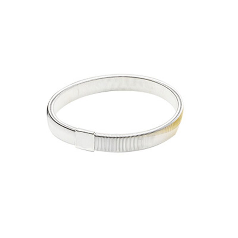Polsino moda camicia da donna porta maniche fasce da braccio in metallo reggi giarrettiera anello di protezione bracciale da uomo bracciale elastico a cerchio: B-1pezzi argento