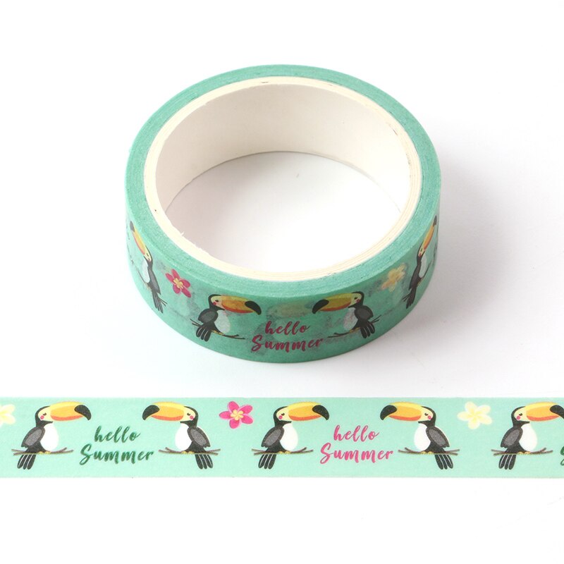 1PCS Decor Cute Washi Tape Animal Set Dog Cat pig fox sloth woodpecker DIY Planner Masking Tapes School Office Supply: E12