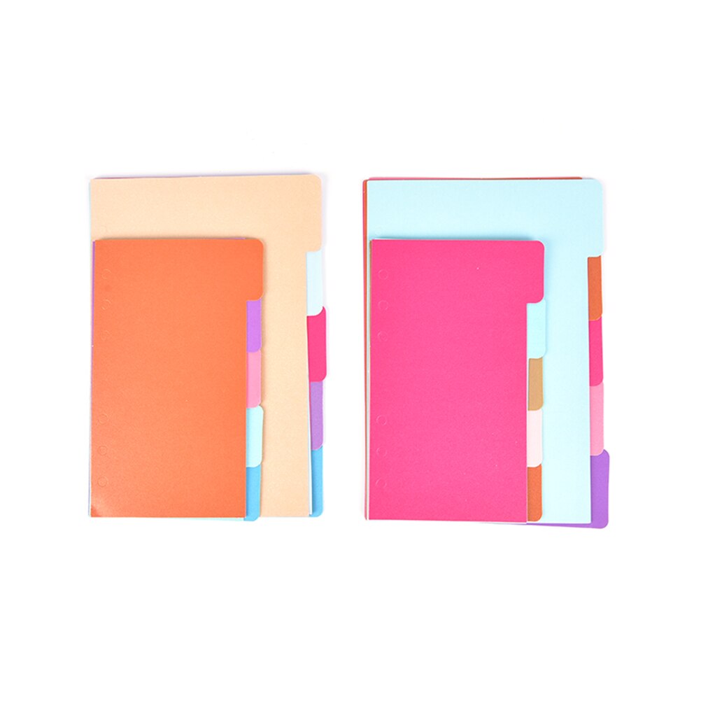 5sheets/pack Binder Index Dividers A5 A6 Inner Page Organizer Notebook Index Paper Separator Divider Pages Matching Filofax