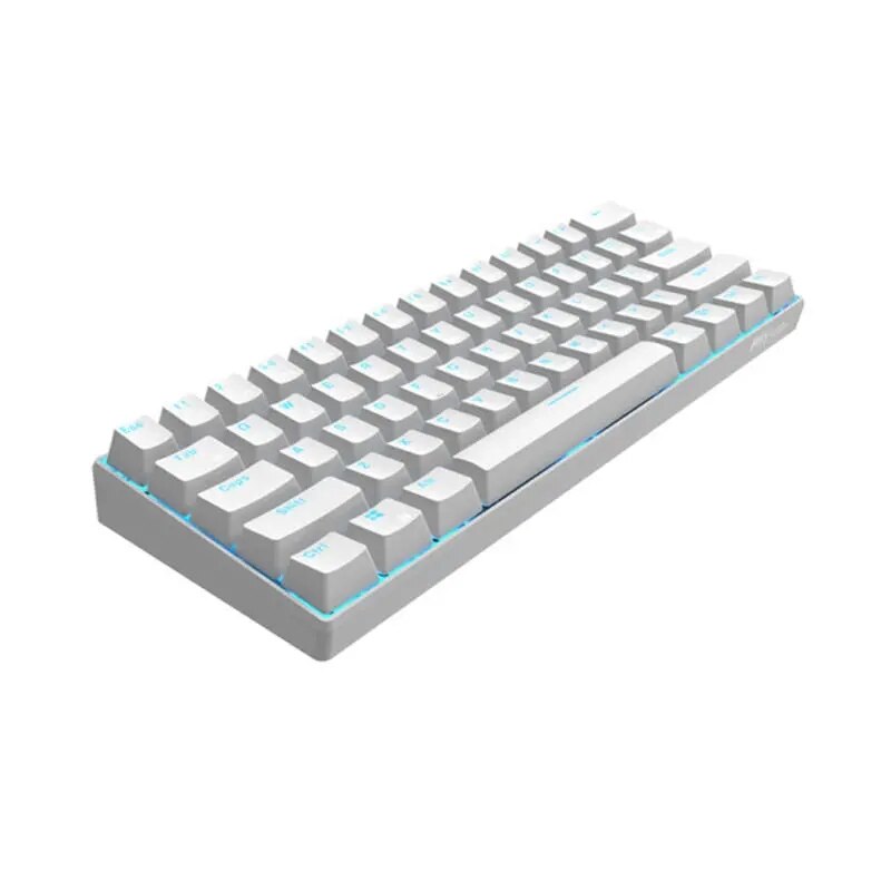 Real Kludge RK61 bluetooth con conexión de modo doble 60% oro/azul hielo retroiluminado Teclado mecánico para jugar-interruptor azul blanco