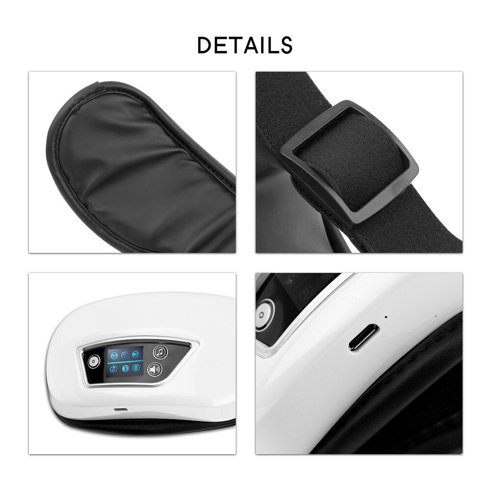 Masseur Oculaire 4D LED avec Vibration pour Musique Air , Appel Bluetooth, Soulage la Fatigue, Nouveauté