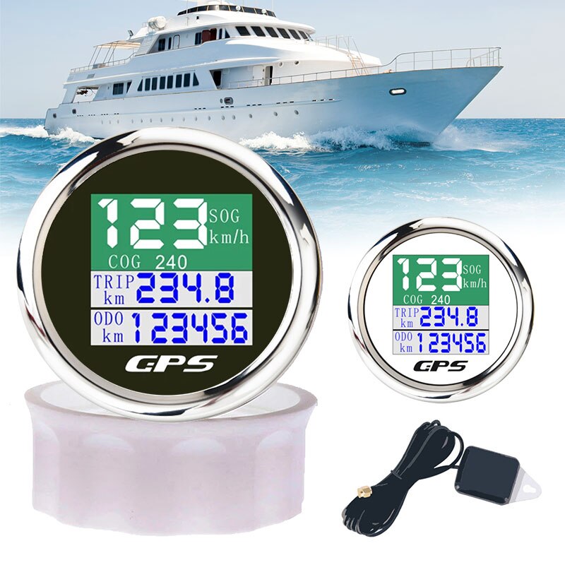 52mm 2'' Waterproof GPS Speedometer Odometer Trip COG TFT Screen Speed Gauge With GPS Antenna For Car Boat Motorcycle 9-32V