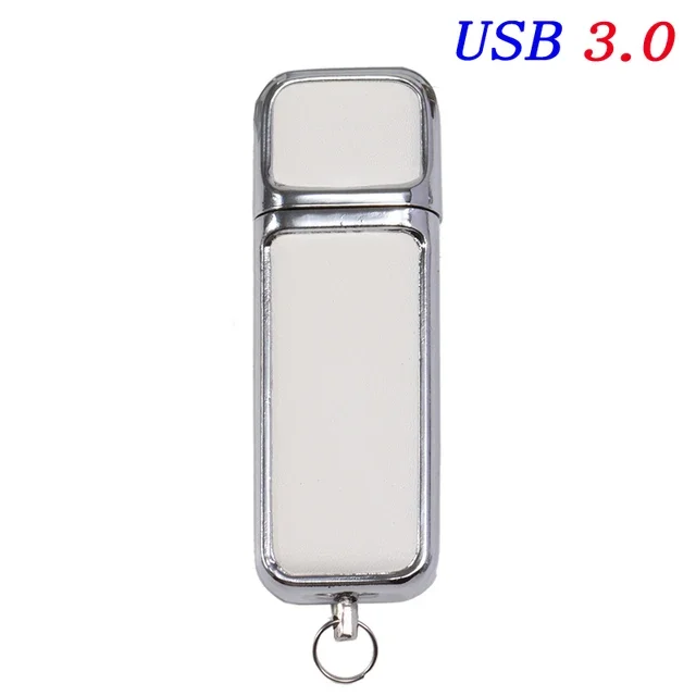High Speed Leather USB 3.0 Flash Drive 128GB Free Custom Printed Logo Pen Drive Memory Flash Stick Birthday Box: Yellow / 256M