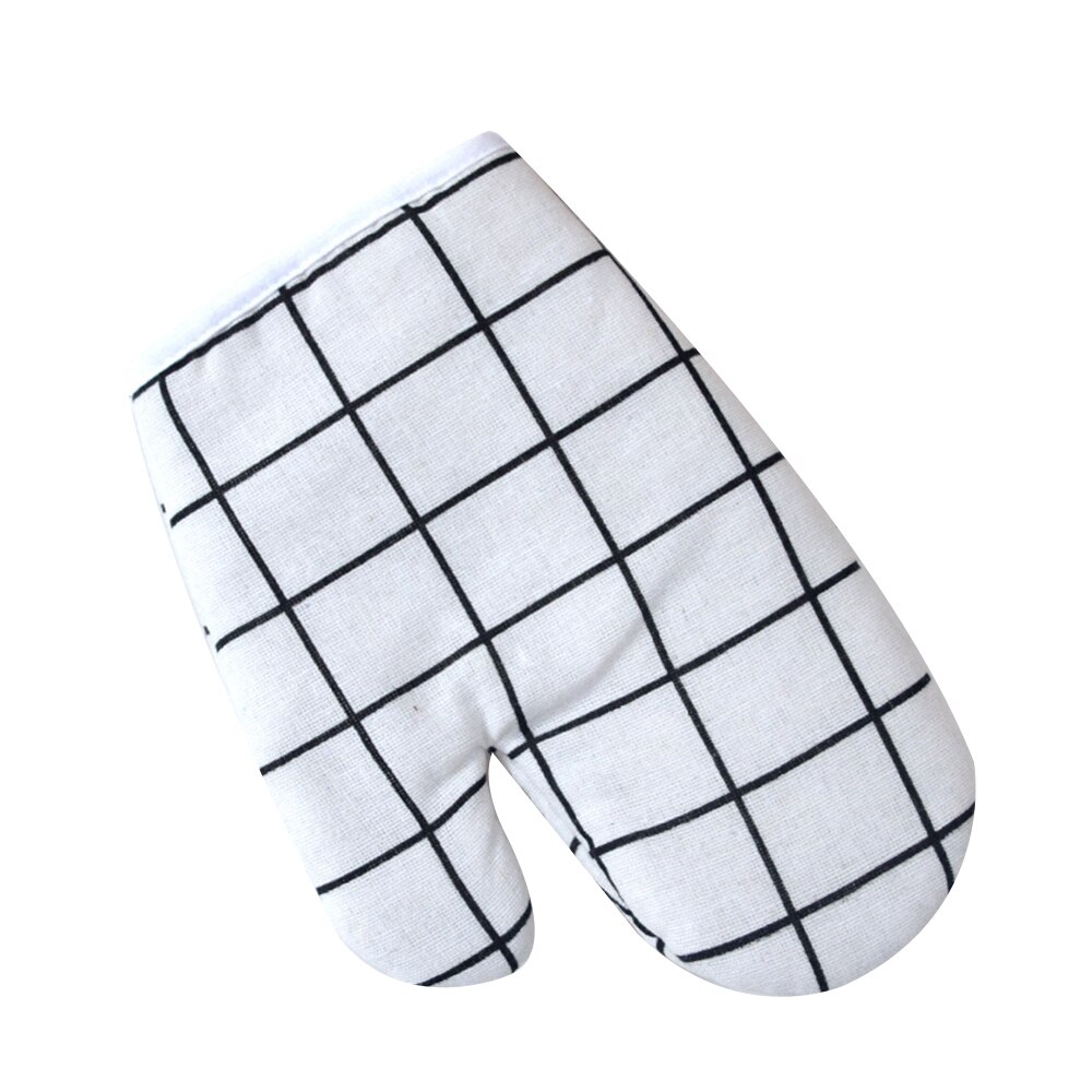 1 PC Oven Glove Heatproof Magnetron Mitten Isolatie Pad Keuken Bakken Koken Verdikte Handschoen Insulated antislip: WHITE