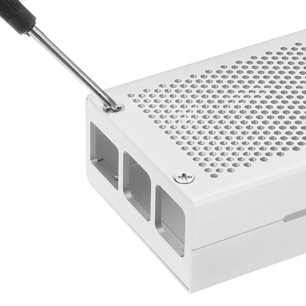 For Raspberry Pi 3 Aluminum Case Silver Case Cooling Fan Metal Enclosure for RPI Model B Compatible For Raspberry Pi 3 Model B+