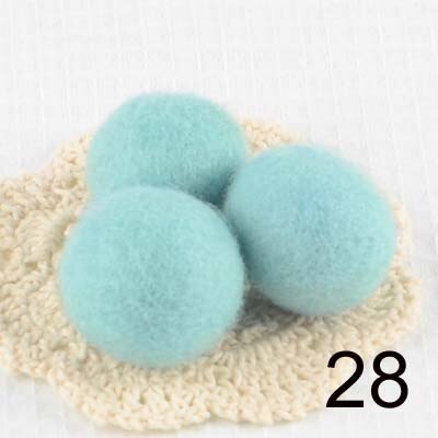 Boules de feutre 100% laine, 50 pièces/lot, 3cm, pompons colorés, matériel artisanal, boules de laine, décoration de salle de noël pour la maison: 28 mint green
