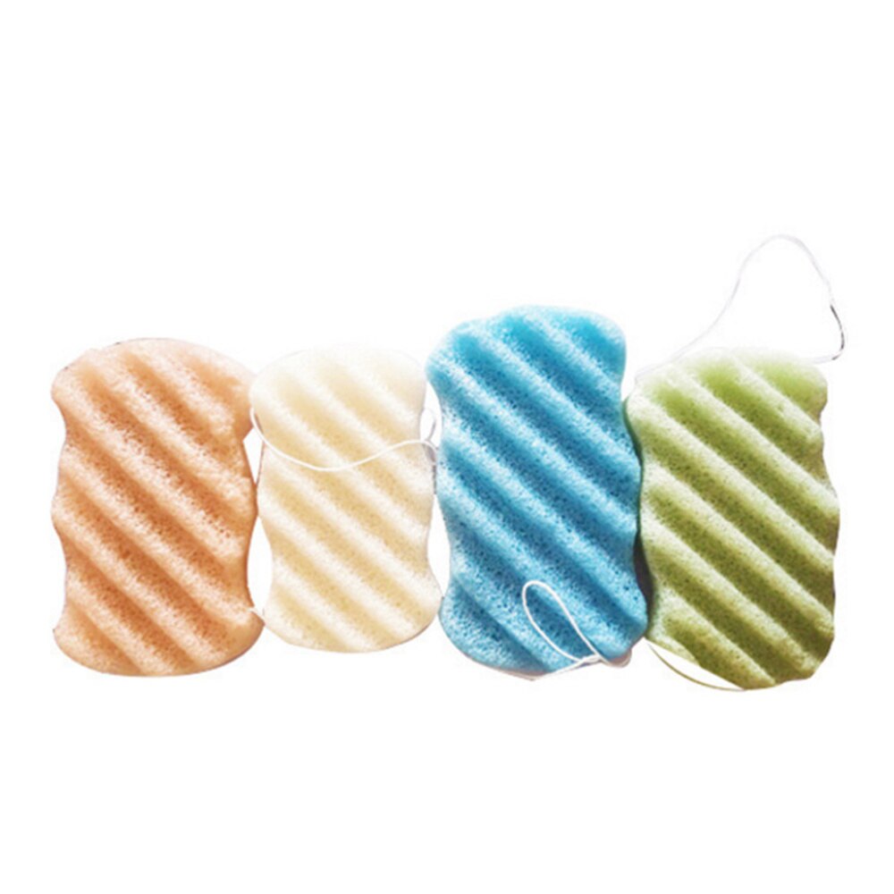 Wave Shape Konjac Spons Lichaam En Facial Spons Exfoliator Reiniging Spong Voor Vrouwen En Mannen (Beige)