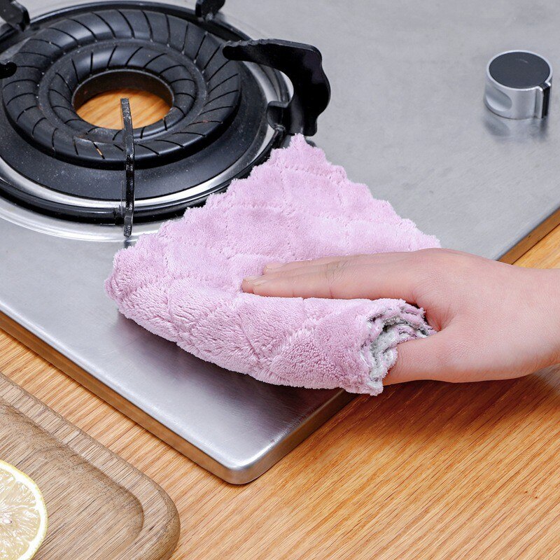 10/20Pcs Microfiber Keuken Handdoek Double Side Absorberende Vaatdoek Keuken Vod Huishoudelijke Servies Schoonmaken Vegen Gereedschap