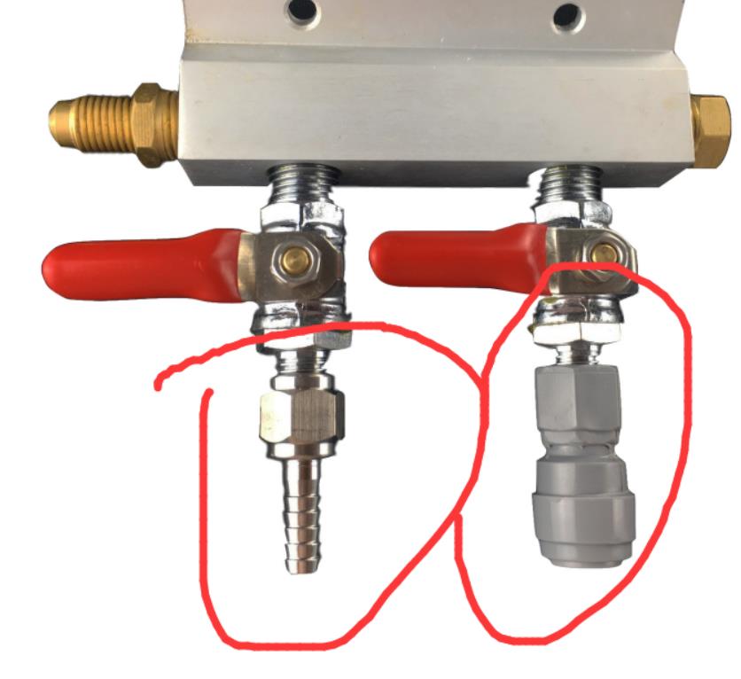 GAS LINE MANIFOLD SPLITTER 2 WAYS (MFL THREAD) home brew