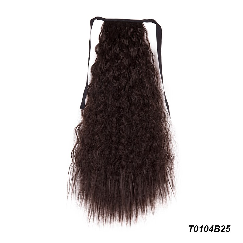 Extensiones de cola de caballo para mujer, coleta larga con ondas de maíz de 21 pulgadas, cinta sintética para atar, coleta: 4/30HL