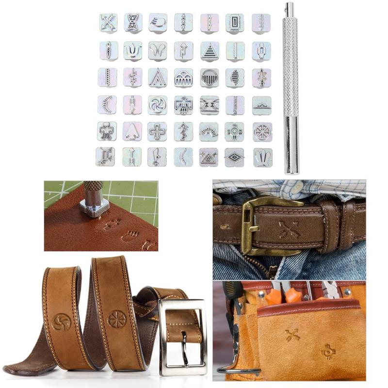 Craftool Carbon Steel Symbol Stamp Set 49 Stamps for Leather Marking Leather Craft Tools