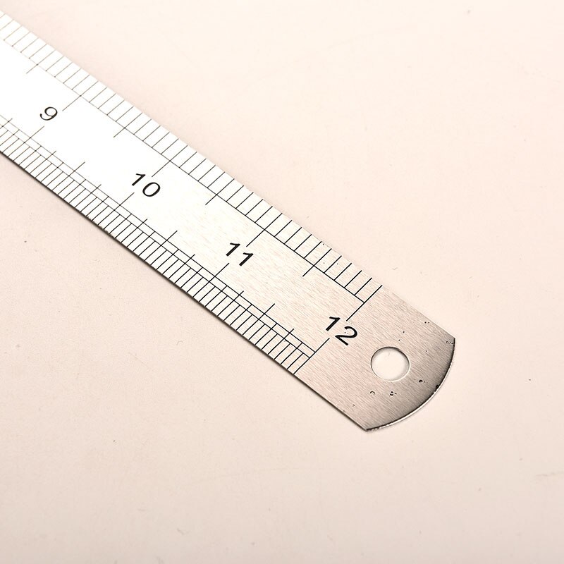 Regla recta de Metal para costura, 30cm, regla de precisión, regla de doble cara