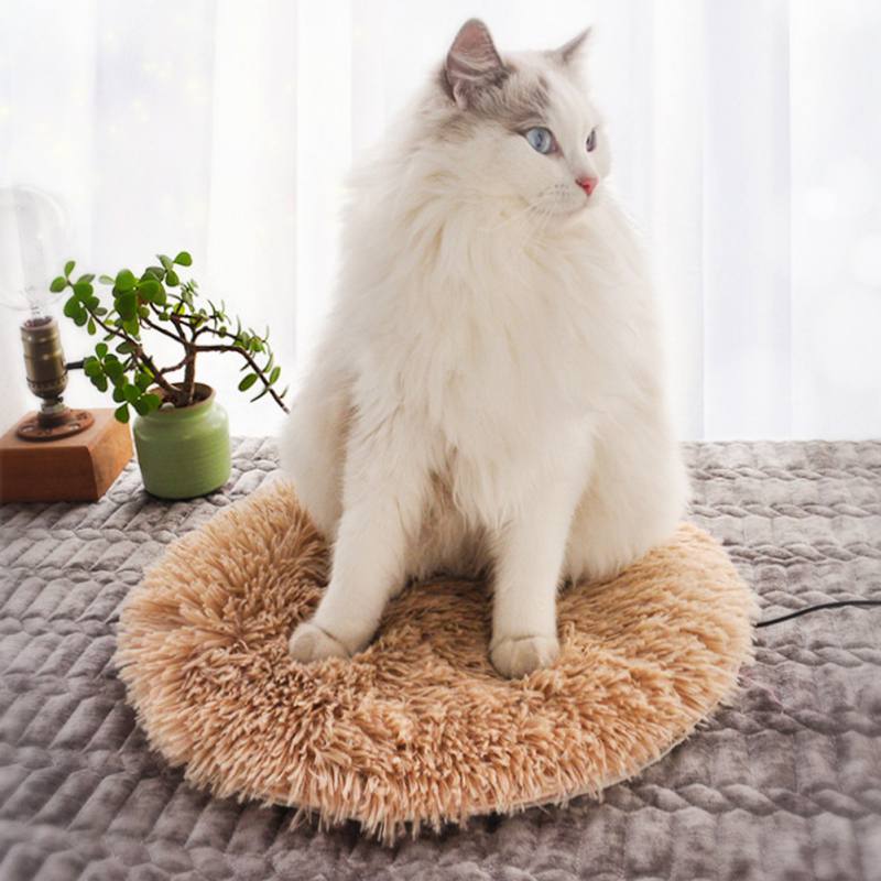 Manta eléctrica termostática de felpa con USB para mascotas (no incluye fuente de alimentación), almohadilla térmica de conservación de energía para gatos