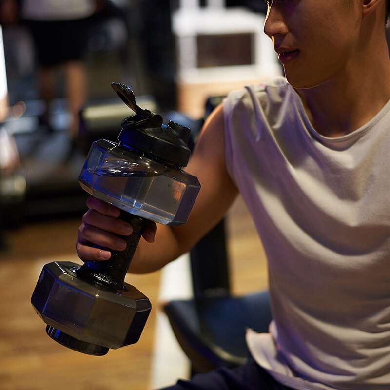 Haltère Portable 1.5L/2.5L capacité formateur bouteilles d'eau étanche incassable bouteille en plastique Shaker Fitness salle de sport bouilloire