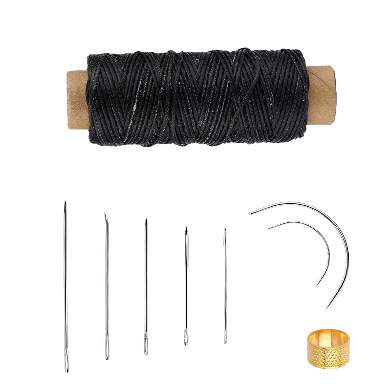 9 PCS Leather Sewing Kit With Multiple Colour Waxed Thread Golden Thimble And Leather Stitching Needles For DIY Leather Craft: Type5