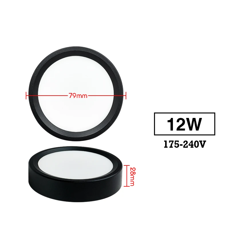 Led downlight 9w 12w 15w 18w overflademonteret panellampe  ac 220v køkken soveværelse stue loft spotlampe til husholdningen: Grøn / Lysegul