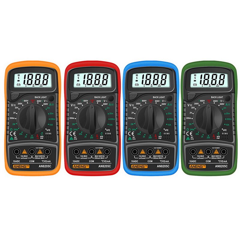Digital Multimeter AC/DC Ammeter Volt Ohm Tester Meter Multimetro With Thermocouple LCD Backlight Portable Multimeter