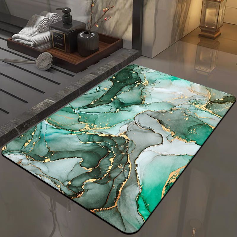 Alfombra de barro de diatomeas con estampado de mármol moderno, alfombra absorbente de secado rápido para bañera, accesorios decorativos para puerta de entrada y baño, 1 ud.: 45X140CM / Amarillo claro