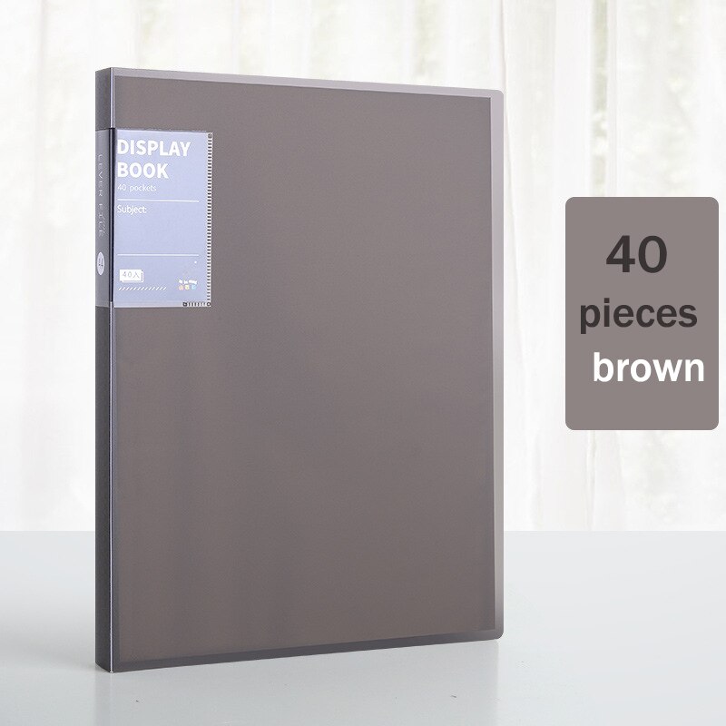 Organizador portátil para piano, 30, 40, 60, 80 páginas, tamanho a4, nota musical, folha de documentos, pasta de armazenamento, pp, pastas de escritório fosco: 40 sheets brown