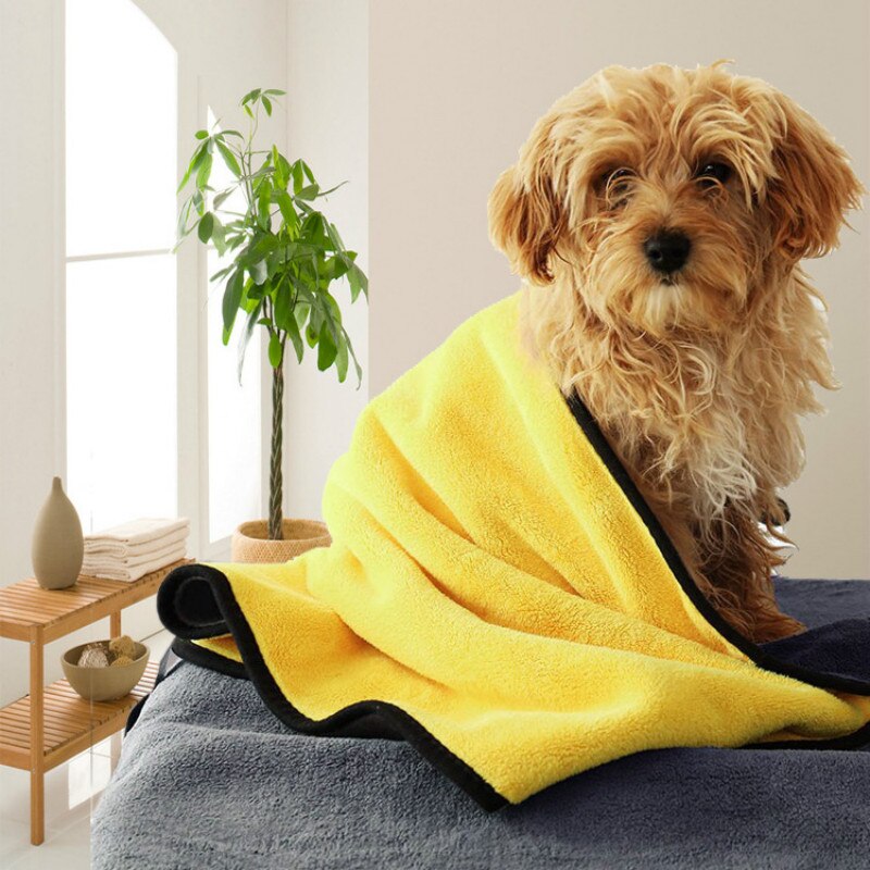 Toalla súper absorbente para mascotas, accesorios de fibra para baños de gatos y perros, de secado rápido, suministros de limpieza de baños, 1 Uds.