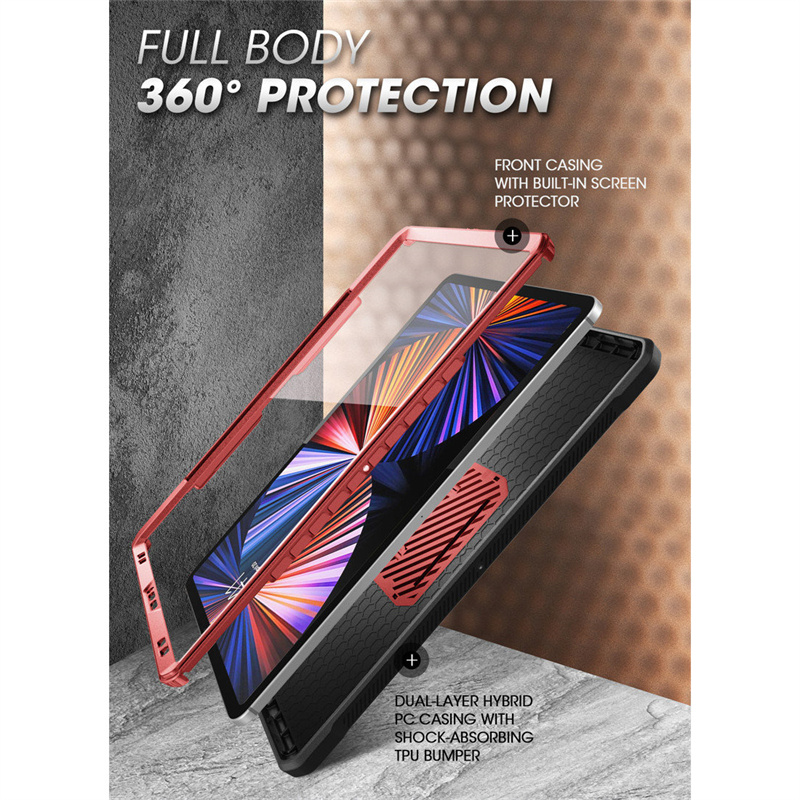Husă pentru ipad pro 12.9 ) supcase ub pro, husă de protecție robustă cu suport și protector de ecran încorporat