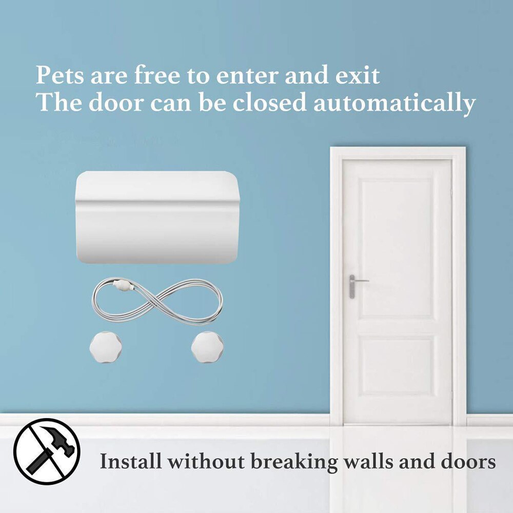 Self-Closing Door Equipment Automatic Entry And Exit Doors White Lockable Removable Free Detachable Adjustable Portable Pets