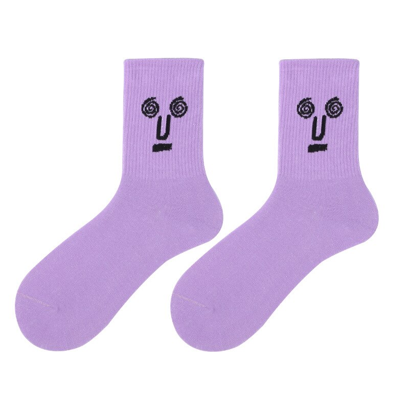unisex komisch Gesicht Sport Socken Mehrfarbig Mädchen Korea irre Harajuku Socken Laufen Socken Sport Basketball Radfahren Frauen Socken: Stil4