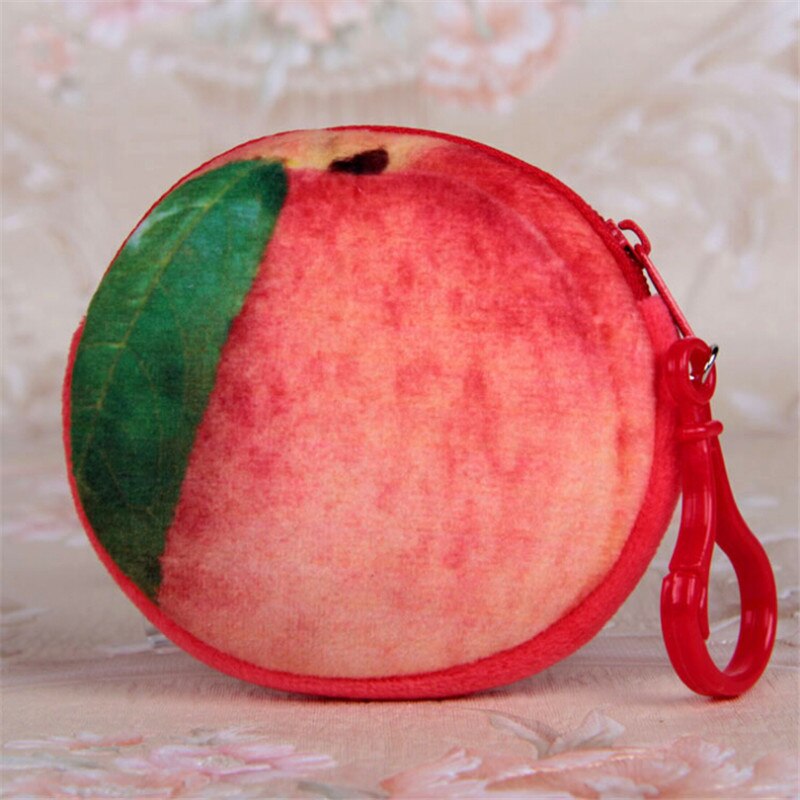 1Pcs Vrouwen Mini 3D Fruit Portemonnee Mini Handtas Key Mini Bag Vrouwelijke Rits Kleine Portemonnee Meisjes Portemonnee portemonnee