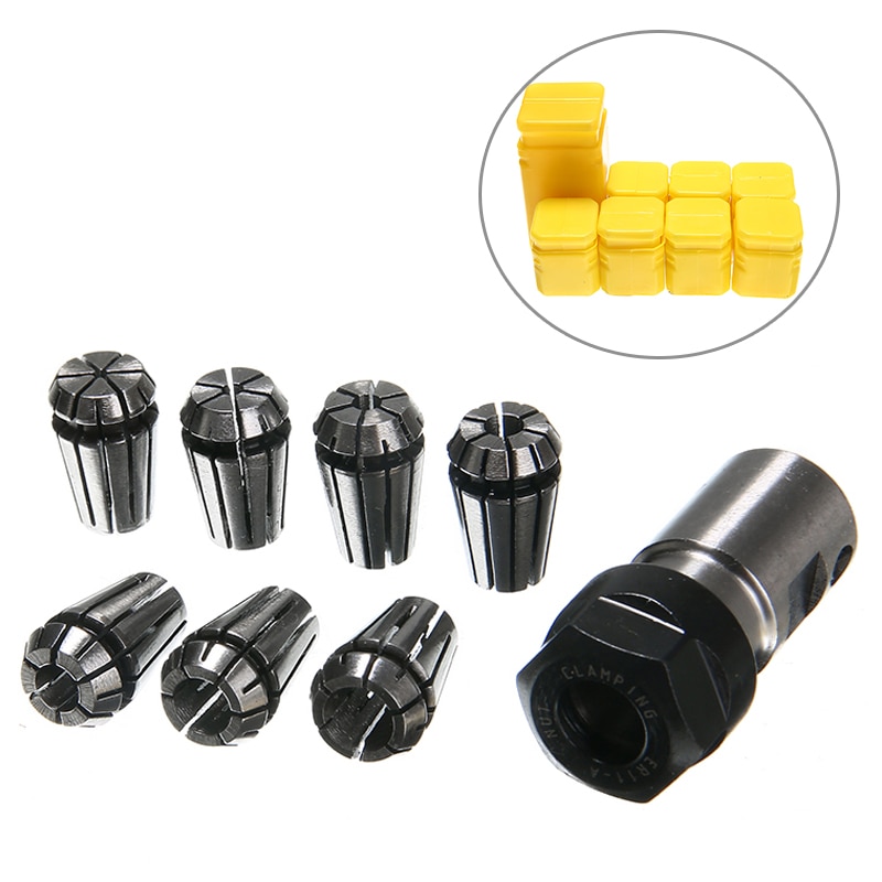 7Pcs High Carbon Staal ER11 Spring Collet 1/2/3/4/5/6/7Mm Met 5Mm ER11A Verlengstuk Motor Shaft Houder