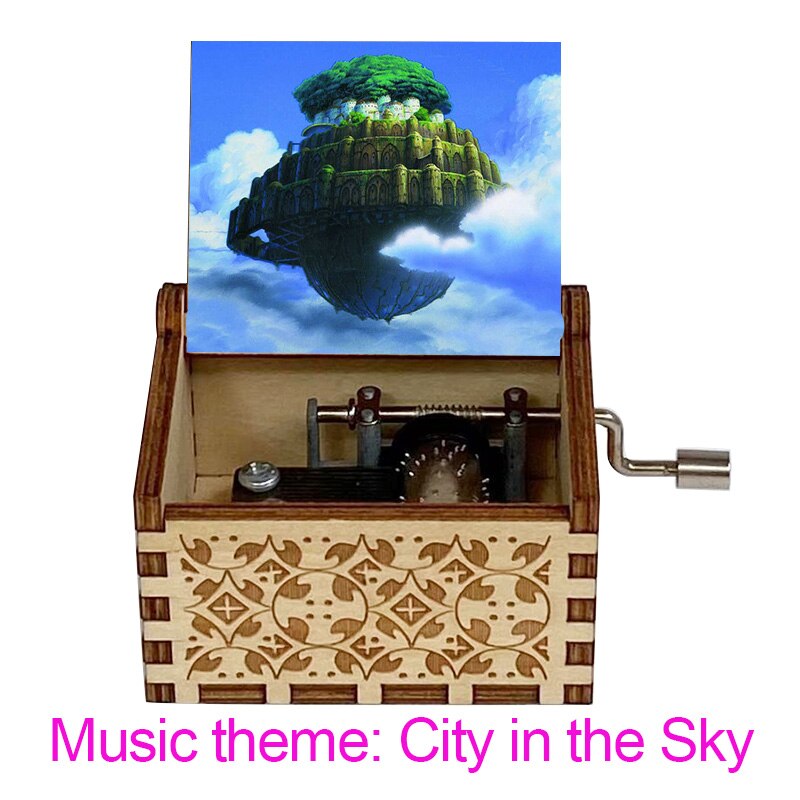 Wooden Music Box Carved Color 3D Printing Music Box Birthday Year: Navy Blue