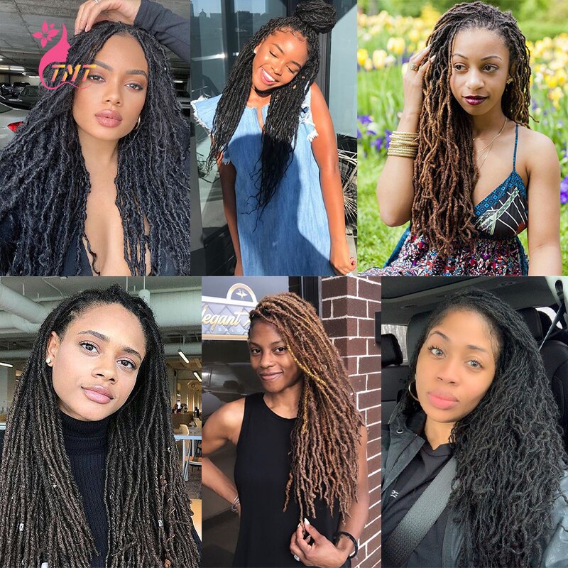 Nu Locs Crochet Hair Extension Synthetic Braiding Hair For Black Women Soft Faux Locs Crochet Braids 24" 20Strands/Pack