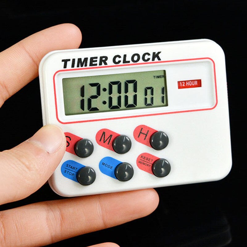 Magnetische LCD Digital Kitchen Countdown 24 Uur Timer Met Stand Wit Praktische Studie Douche Koken Ei Bureau Timer Wekker