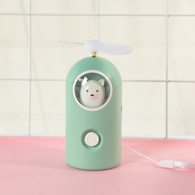 night light Unicorn fan mini fan Mini Summer electric fan cartoon cute girl Mini Fan portable USB charging fan: Bear cub 002