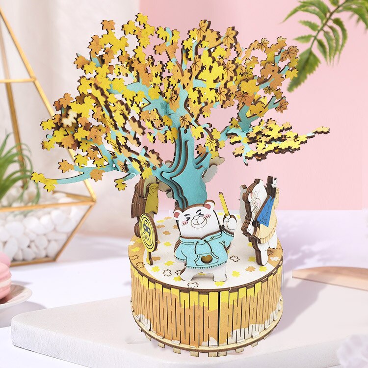 Weten Handgemaakte Geassembleerd Creatieve Model Diy Hut Muziekdoos Dubbele Elf Dubbele Twaalf Kerstcadeau: MUB02 Late Autumn Carnival