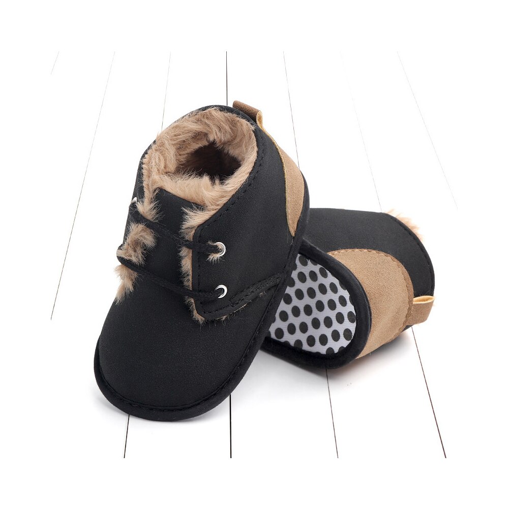 Winter Infants Shoes Plush Sneaker Walking Soft-Soled Non-Slip Leopard Zipper Birthday Unisex Shoes