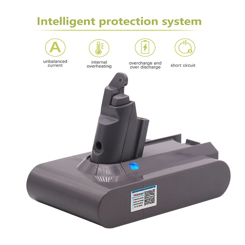 68000 mah 21.6v 12.8ah li-ion batteri for dyson  v6 dc58 dc59 dc61 dc62 dc74 sv09 sv07 sv03 støvsugerbatteri