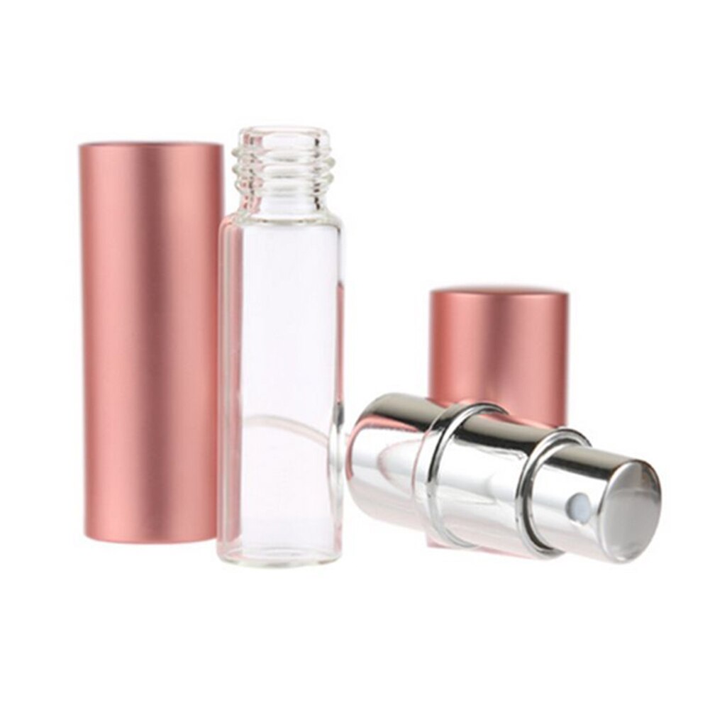 1Pc 5Ml Draagbare Mini Navulbare Parfum Glazen Fles Reizen Aluminium Spray Verstuiver Lege Metalen Parfum Verstuiver Spuit
