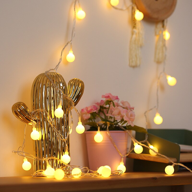 Lyskugle led string belysning usb lampe pære lys string vandtæt udendørs bryllup julefest dekoration