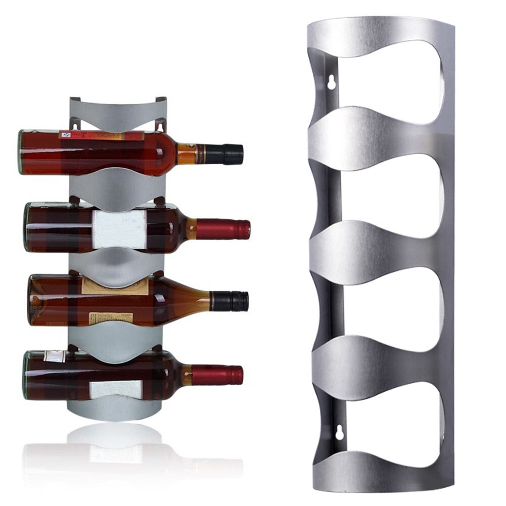 4 flaskeholdere oppbevaringsholder veggstativ stativ hengende type suspensjon vinstativ displaystang rustfritt stål